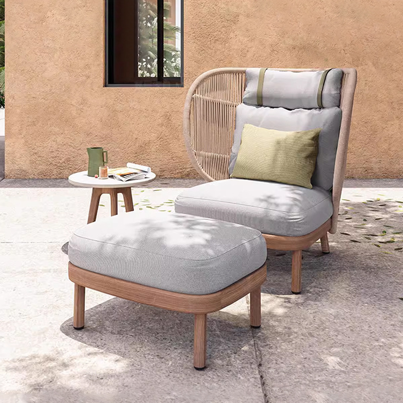 Sofá al aire libre de aleación de aluminio patio jardín ocio cuerda trenzada combinación de casa al aire libre trenzada muebles impermeables y protectores solares