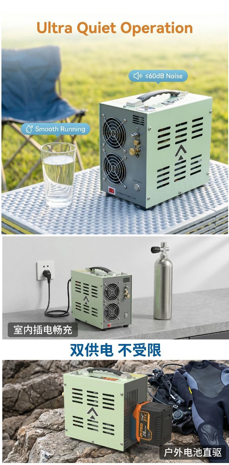 30Mpa High-Pressure Rechargeable Air Compressor 18V Inflator 4500Psi