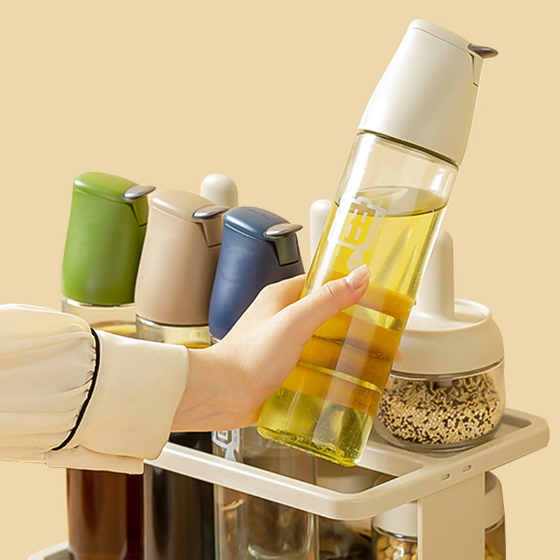 Automatic Open-Close Oil Bottle for Kitchen, Home Use: Glass Oil Canister Prevents Oil Leaks—Ideal for Cooking Oil, Soy Sauce, Seasonings, and Liquids