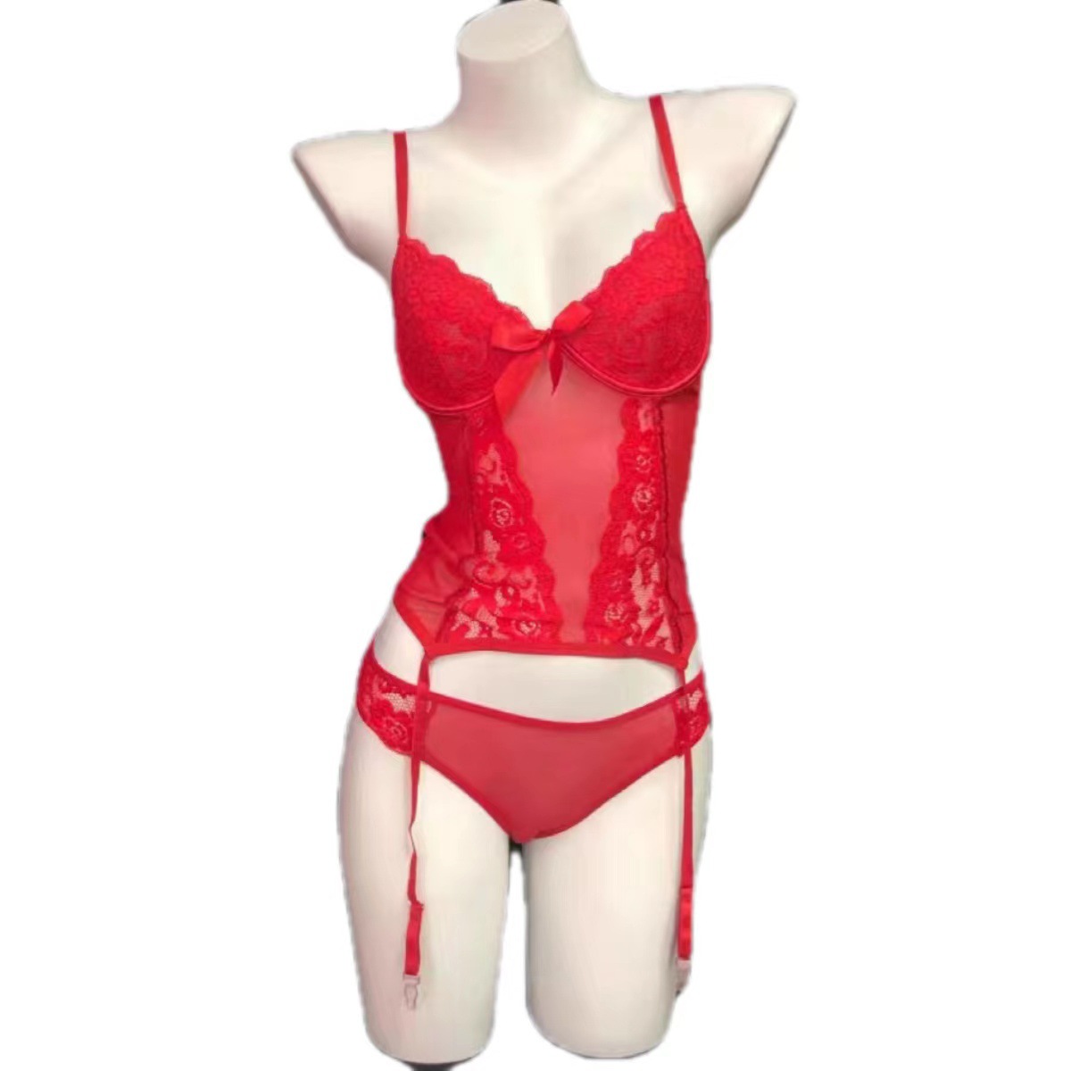 Sexy lingeriesæt til kvinder med body og strømper_voghion.com