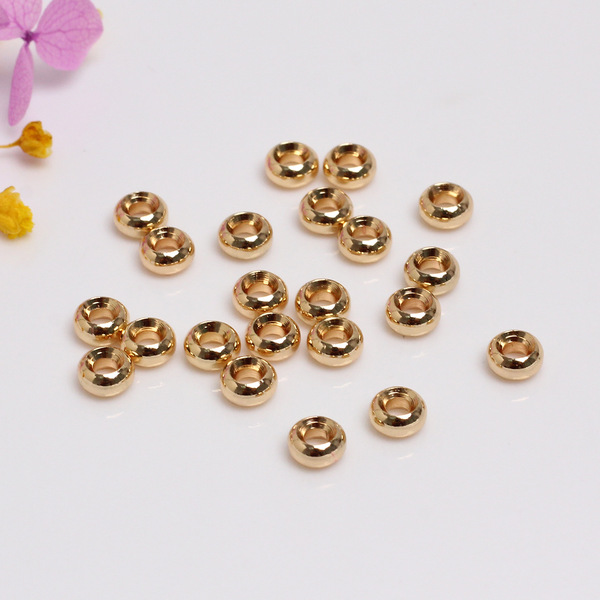 14K Gold-Filled Color-Preserving Wheel Spacer Wheel-Shaped Spacer Beads Bracelet Necklace Beading DIY Handmade Jewelry Material