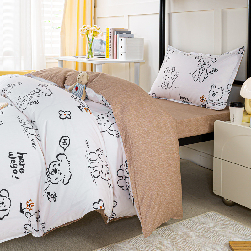 Nuevo conjunto de tres piezas de algodón para estudiantes dormitorios de seis piezas de algodón para estudiantes dormitorios de cama al por mayor