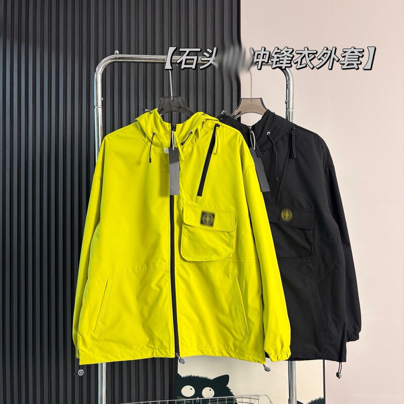 Cross-Border Stone American High Street Badge Workwear Jacket Unisex Casual Embroidered Outerwear Softshell Windbreaker