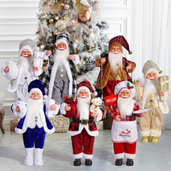 Cross-border Christmas 17-inch standing Santa Claus figure Christmas Santa doll window decoration supplies gift
