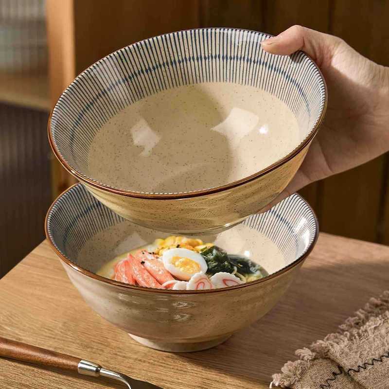 Japanese Ceramic Noodle Bowl Household Ramen Bowl 2025 New Underglaze Color Noodle Soup Bowl Eating Noodle Bowl Instant Noodle Bowl Large Bowl