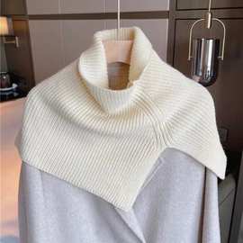 韩版大脖套女冬季新款时尚外搭套头围脖纯色韩系百搭毛线针织披肩