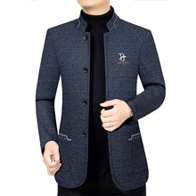 男士外套2025男羊毛茄克潮流修身人棉夹克男韩版青年男装薄春秋