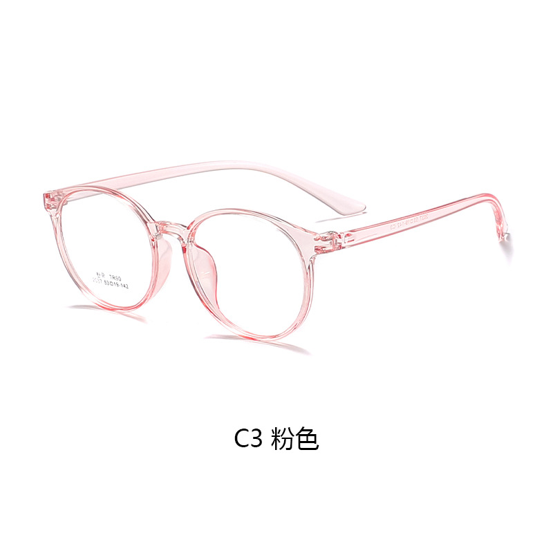 New Memory Comfortable TR90 Ultra Light Boys and Girls Children's Eyeglass Frame Fashion Two tone Round Frame Flat Light Eyeglass Frame Cross border