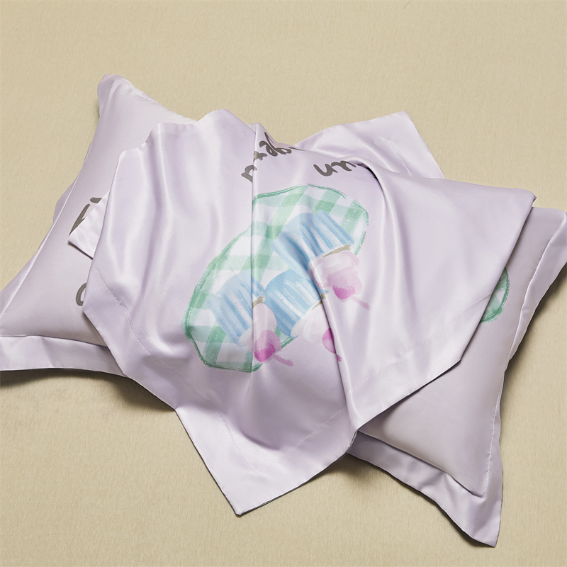 Un par de fundas de almohada de seda de hielo de 48cmx74cm fundas de almohada de seda para el hogar 2025 nuevo juego completo individual premium