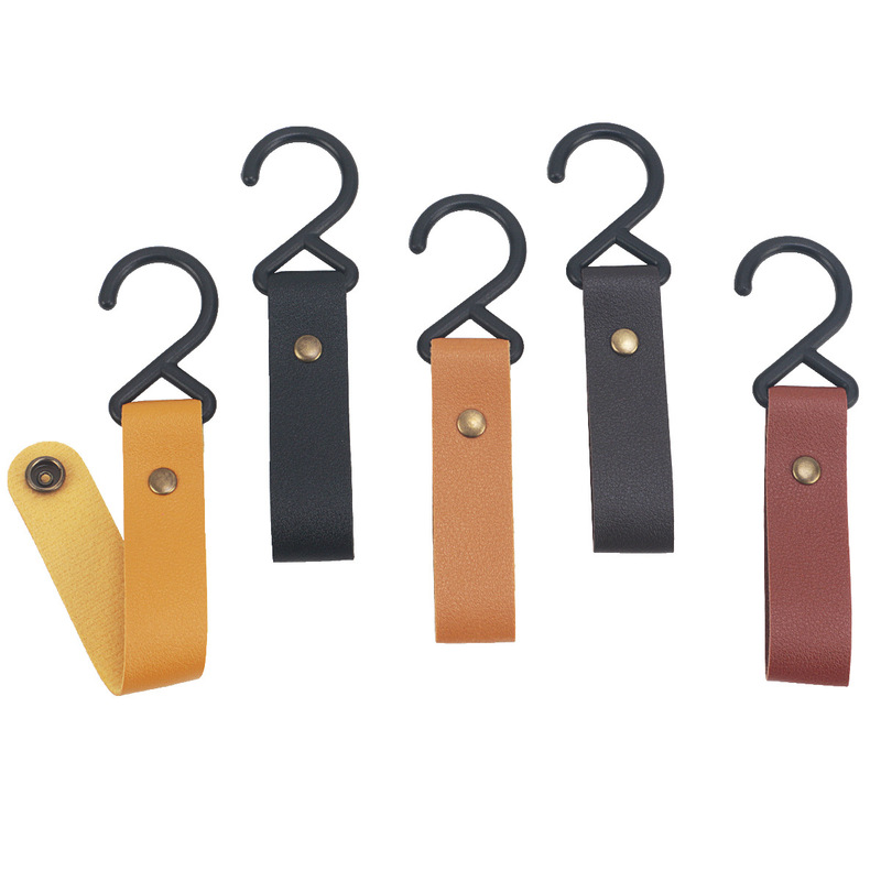 Outdoor Storage Rack Leather Hook Portable Tripod Hook Removable Fixed Tent Clothesline Hanging Buckle