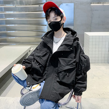儿童装男童春装工装外套2025新款中大童春秋款洋气男孩春季冲锋衣