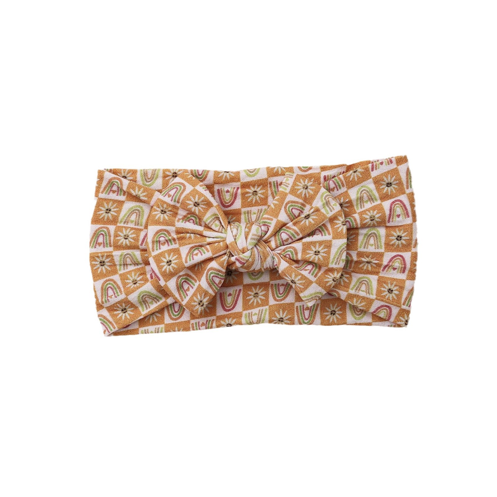 Europe and the United States cross-border new children's hair accessories baby digital printed bow headband baby elastic nylon wide hair band_voghion.com