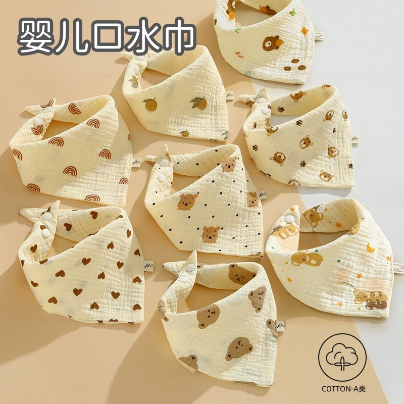 Детское треугольное полотенце, четырехслойное, тип А, из чистого хлопка, детское марлевое полотенце для слюны, весенне-летнее тонкое полотенце для слюны для новорожденных