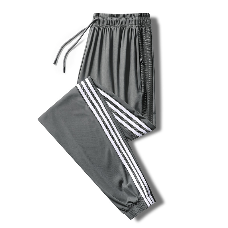 Pantalones de secado rápido de talla grande 2022 pantalones de tres barras de seda de hielo de verano estilo casual suelto de fábrica al por mayor