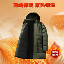 包邮棉服男士大码中长款外套加厚2025年连帽潮流毛领冬季棉衣2025