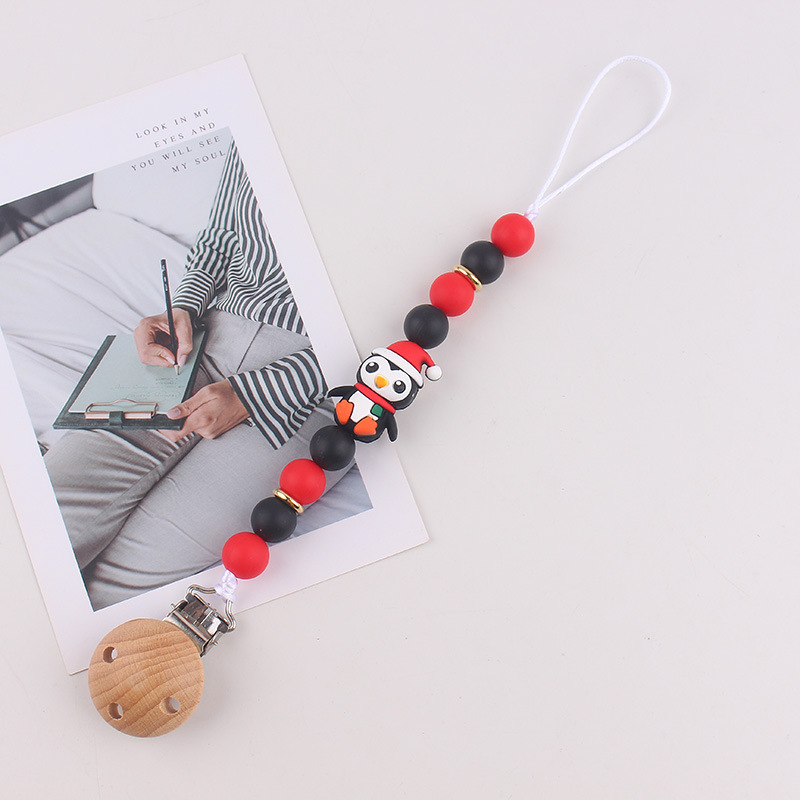 Bebé recién nacido tetina anti-caída cadena de silicona de grado alimenticio cuentas pacificador soporte de tetina