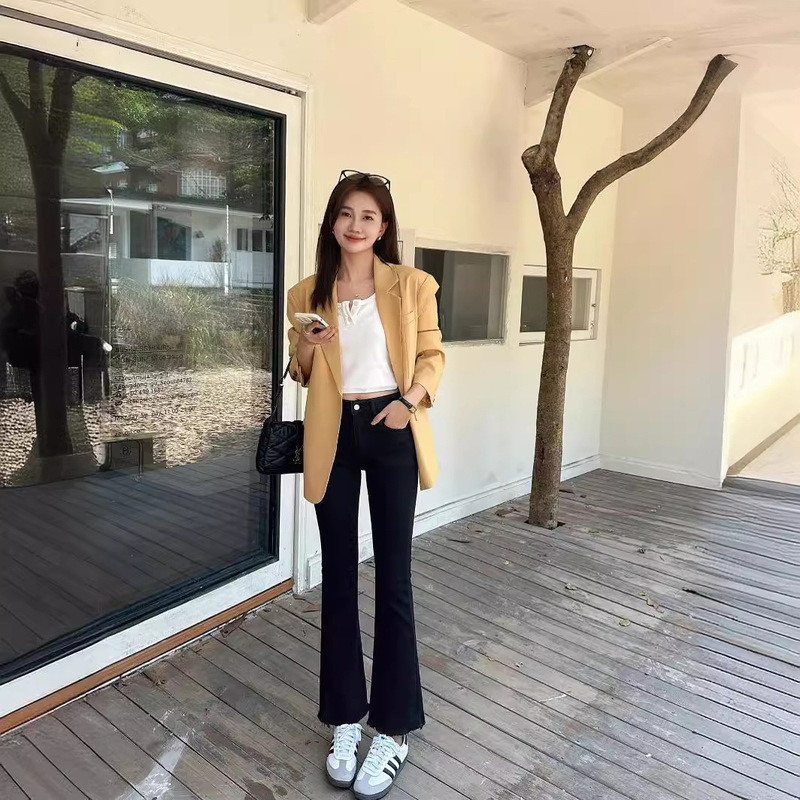 Fashionista! Summer Thin Black Flared Jeans for Women, Slimming and Versatile, 2026 New Style Flared Pants