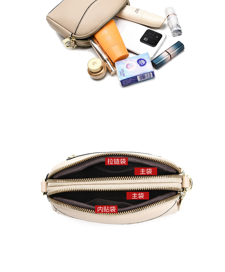 Crossborder Umhängetasche Damen Neumodell modische Mini-Tasche Zweischicht-Reißverschluss Mama-Handytasche vielseitige kleine Quadrattasche