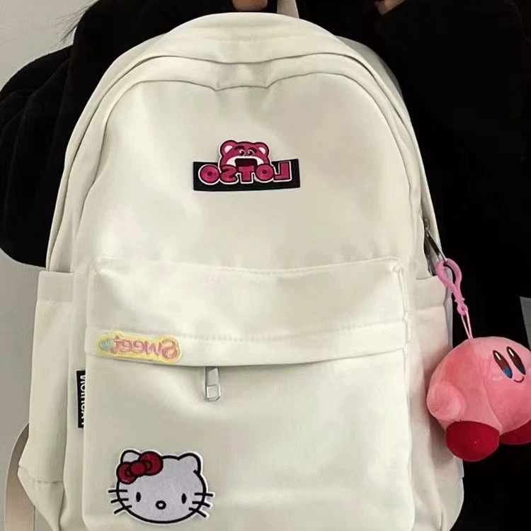 Китти из Hello Kitty, японская школьная юбка, вместительный школьный ранец, симпатичный рюкзак, клубника, японский и корейский стиль