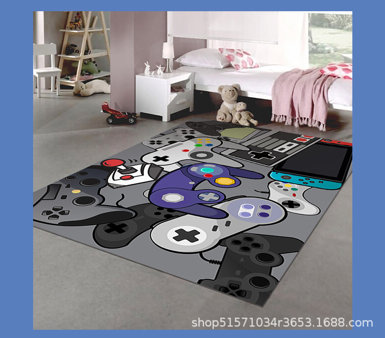 游戏机地毯,儿童卧室地毯,卡通地垫,电竞地毯