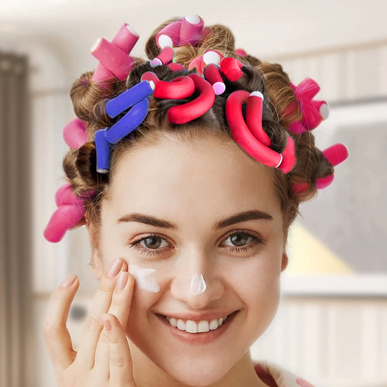 Perezoso dormir rodillo de cabello de ondas grandes esponja rodillo de cabello de estilo flojo artefacto no lastimar rodillo de cabello de permación