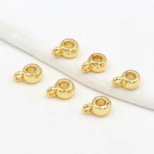 保色镀18K真金轮胎带吊光面三通隔珠diy手工串珠手链项链配件C01