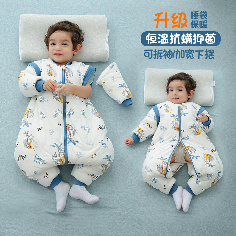 Class A Constant Temperature Infant Thickened Cotton Leg Detachable Sleeping Bag Baby Thin Pure Cotton Anti-kick Quilt Artifact
