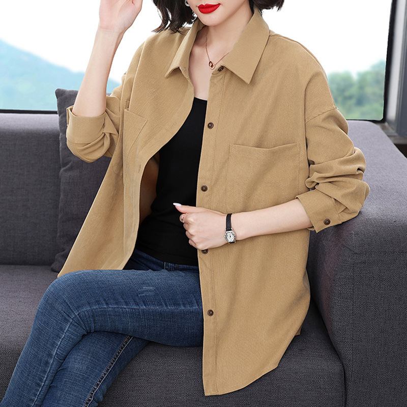 Mom's elegant casual small shirt Women's 2023 Autumn New plus size loose fashionable shirt top