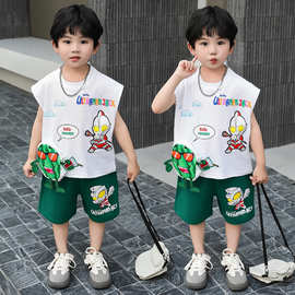 奥特曼男童夏装套装2026新款儿童装夏季宝宝夏天男孩轻薄运动衣服