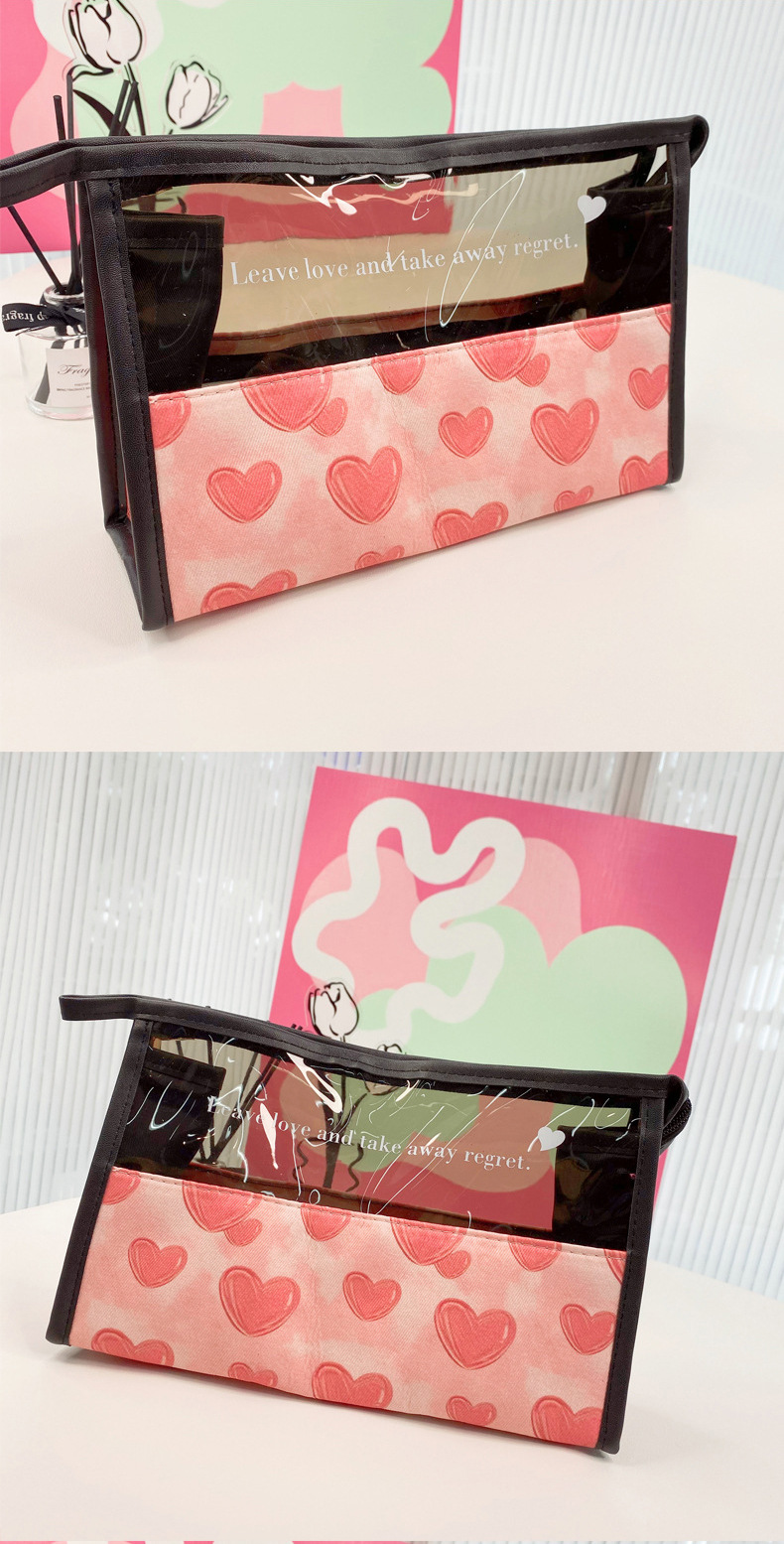 Simple and large-capacity mesh makeup bag, transparent pvc storage bag for cosmetics and toiletries undefined