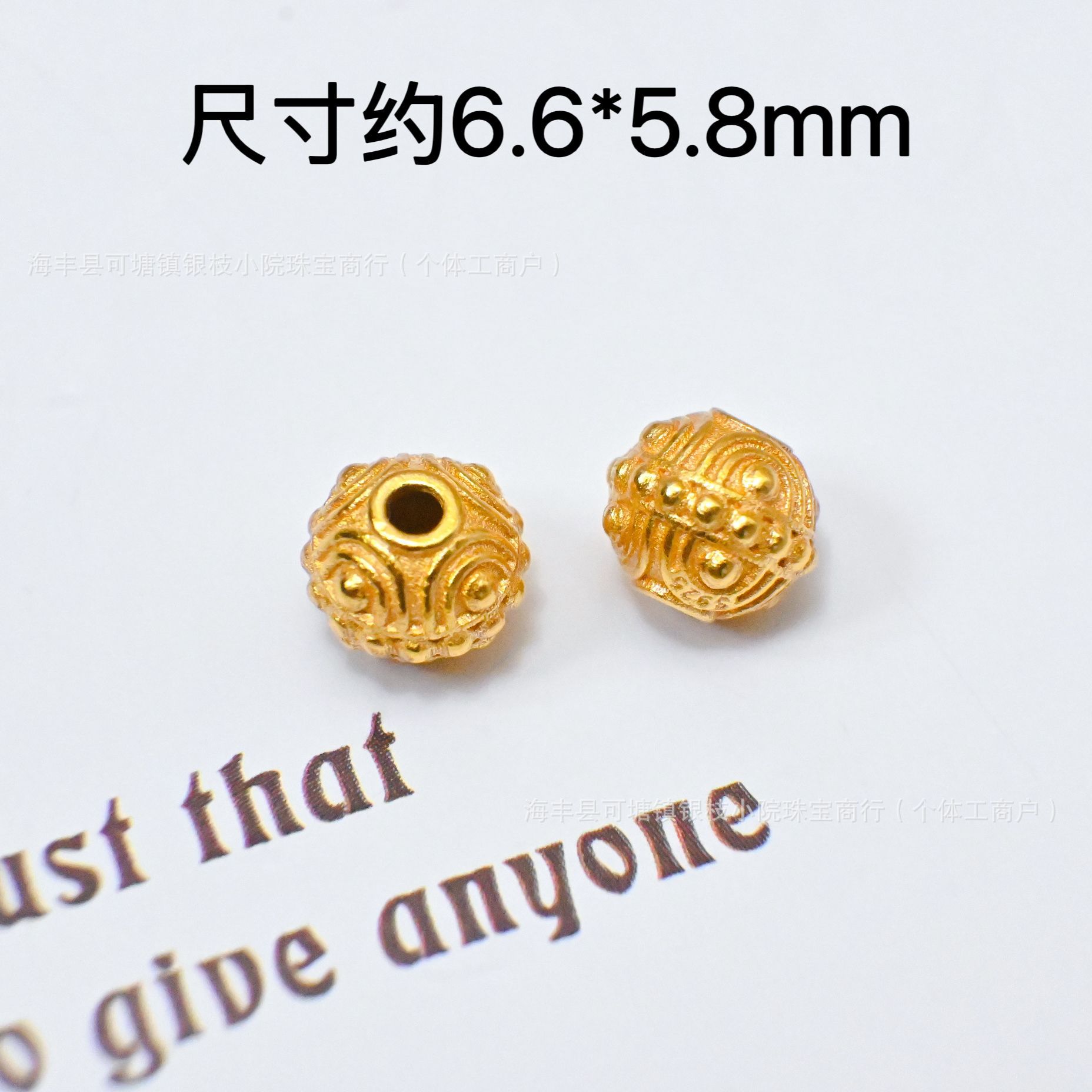 S925 Silver Ancient Gold Color-Preserving DIY Through-Hole Accessories Gourd Snap Ring Heart Spacer Bead Pendant Beaded Bracelet Necklace