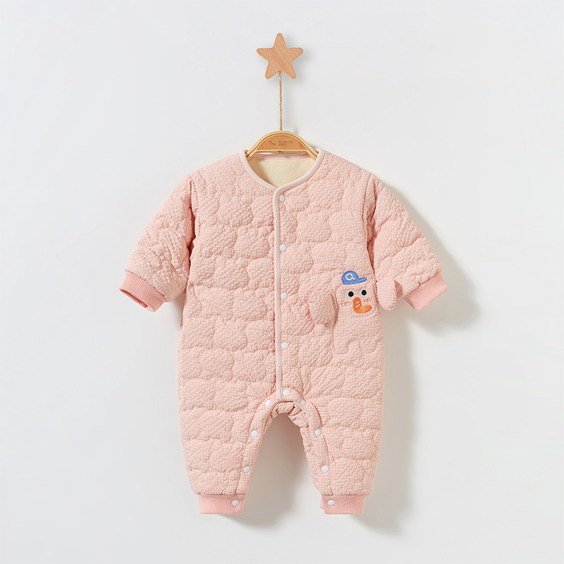 Bebé mono Otoño e Invierno hombres y mujeres cálido fleece-forrado recién nacido Ropa engrosada mameluco traje bebé ropa de invierno
