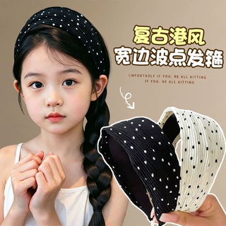 女童宽边波点发箍2026新款小宝宝不伤发发卡头饰儿童防滑压发头箍