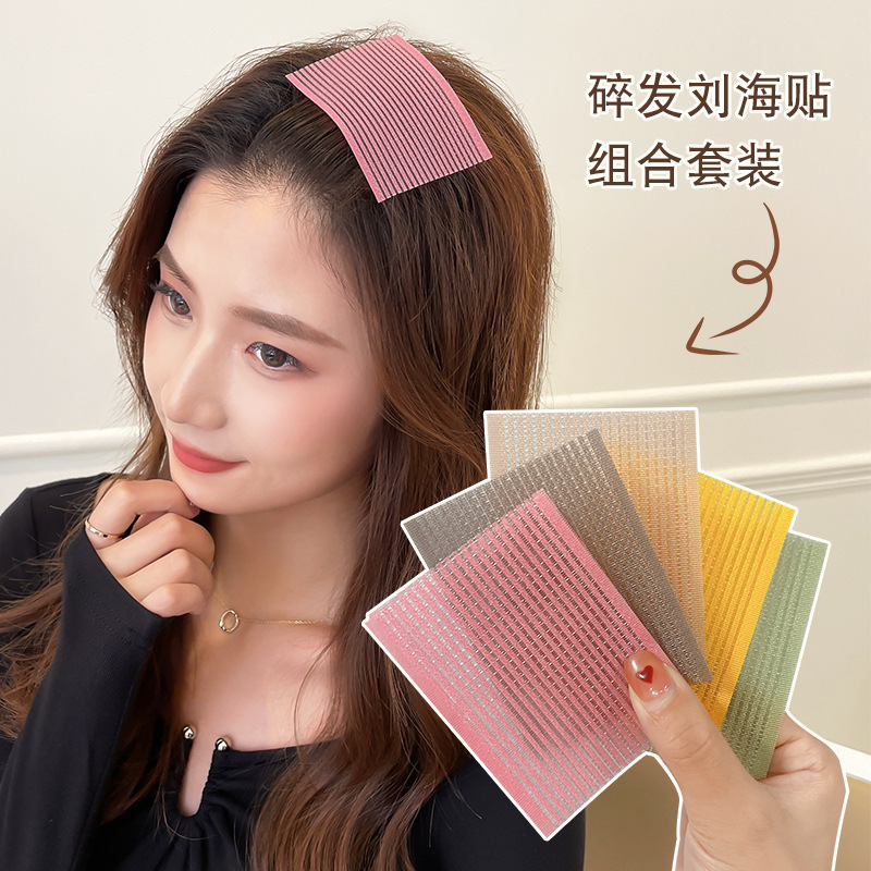 Boxed Cyber Red Bangs Sticker Women's Black Posting Sticky South Korea Velcro Magic Sticker Hair Sticker Broken Hair Sticker Headwear