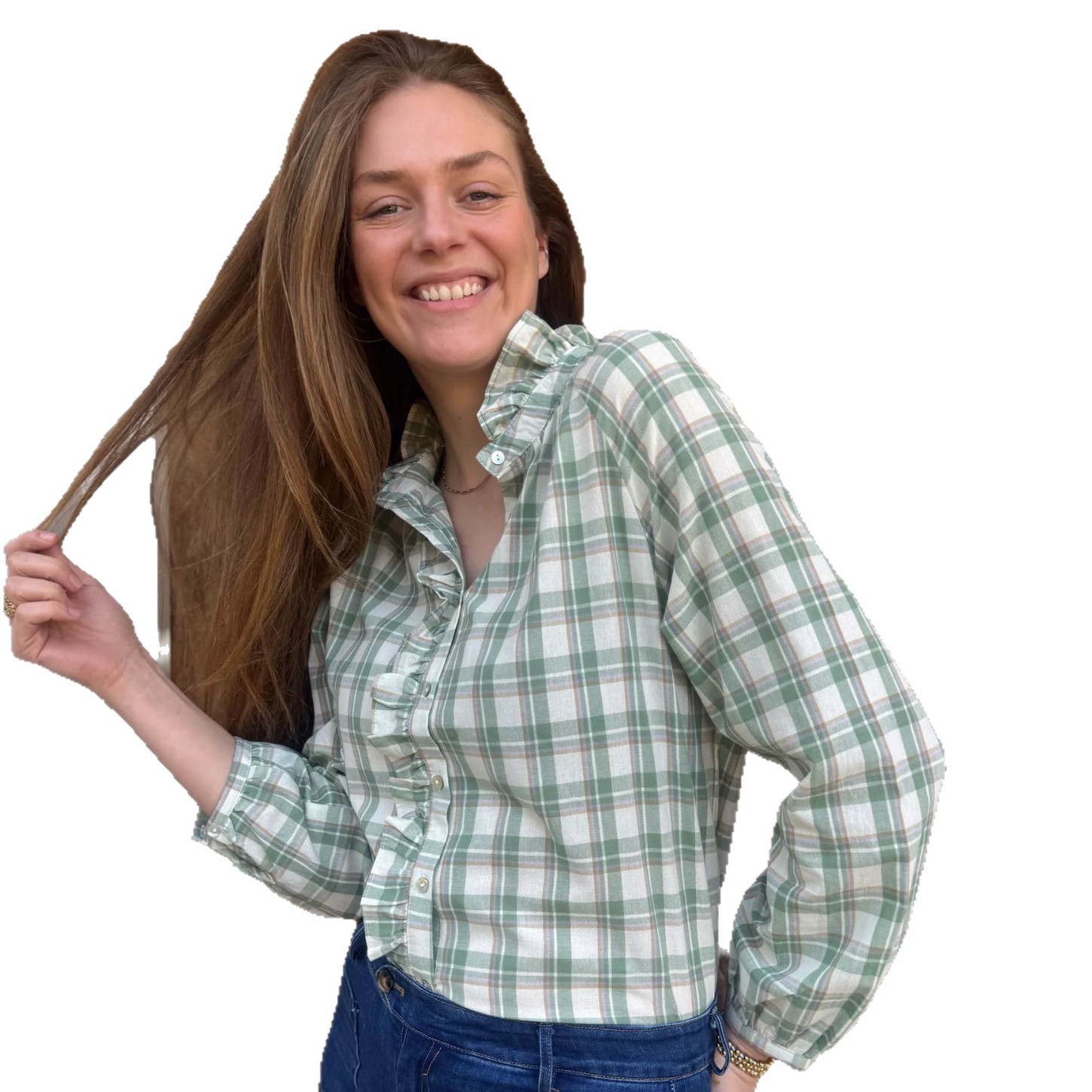 Comercio exterior de Europa y América, camisa francesa de manga larga de otoño, patrón retrógrado, camisa de mujer elegante y suelta. image 6