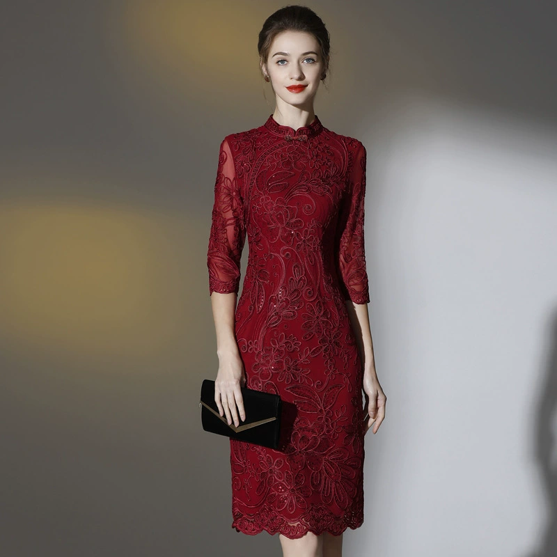 Шэньчжэньская Высококачественная женская одежда больших размеров для среднего и пожилого возраста, осень 2022, Новое свадебное платье, женское платье для матери оптом