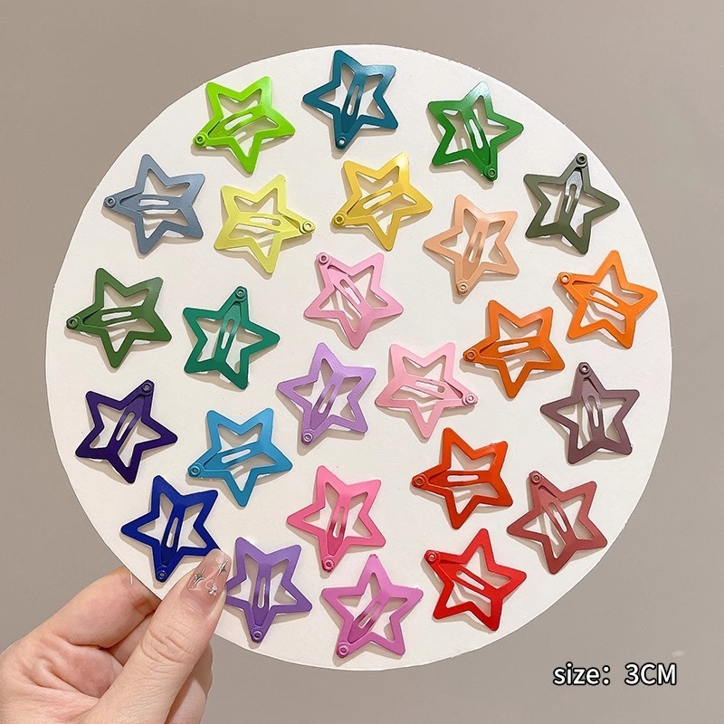 多巴胺星星发夹y2k少女心侧边刘海夹前额小夹子网红款可爱头饰|undefined