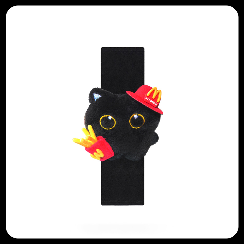 Happy Cute Little Black Cat Delivery Driver Car Seat Belt Shoulder Cover Car Anti-Strangle Shoulder Protector Car Interior Accessories for Men and Women