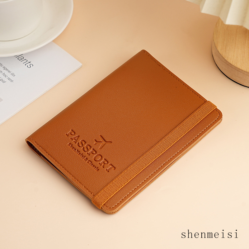 Spot bolsa de pasaporte de cuero de pu de venta caliente transfronteriza, clip de pasaporte multifuncional, cubierta de pasaporte, cubierta de pasaporte