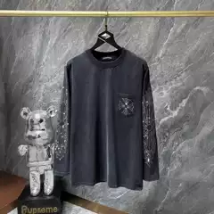 CH Crowe 2025 spring and summer new heavy industry hot drilling wash water old long sleeve T-shirt lovers a generation of batch
