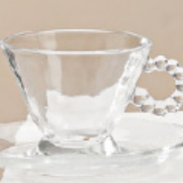 Juego de Taza y Plato de Té de Vidrio Transparente para Desayuno y Té de la Tarde