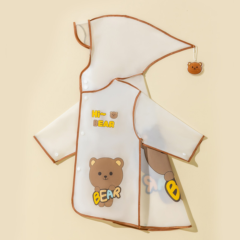 Children's Dinosaur Cartoon Raincoat Suit Baby Kidsren 2-6 Years Old Boys and Girls Toddler Students Rainproof Poncho Transparent