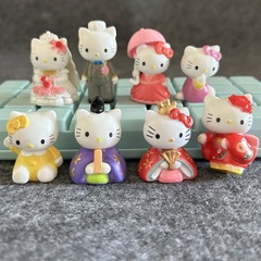 6種類の結婚式パーティーのぬいぐるみと人形のウェディングドレス版猫DIYシーンの装飾品