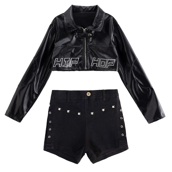 Black jacket, shorts