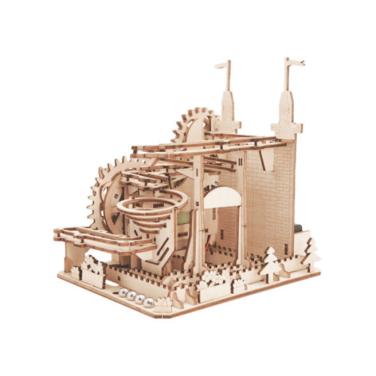 Wooden Ball track children's puzzle assembled toy creative 3d 3d puzzle dynamic mechanical transmission model