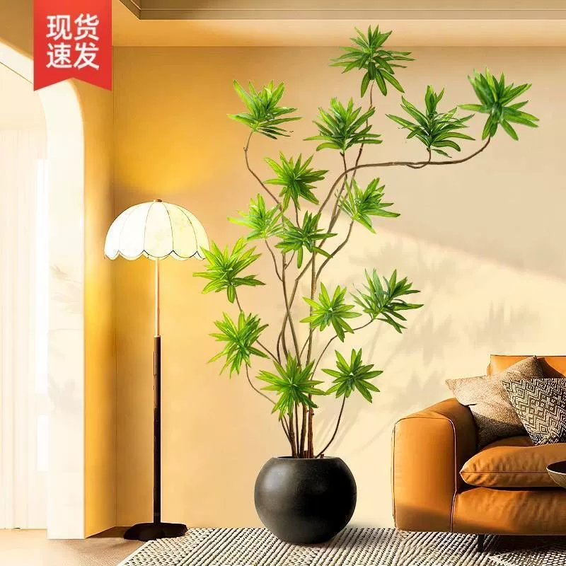 Lily bamboo artificial plant floor-standing potted indoor large bionic green plant ornaments living room light luxury decorative flower artificial tree