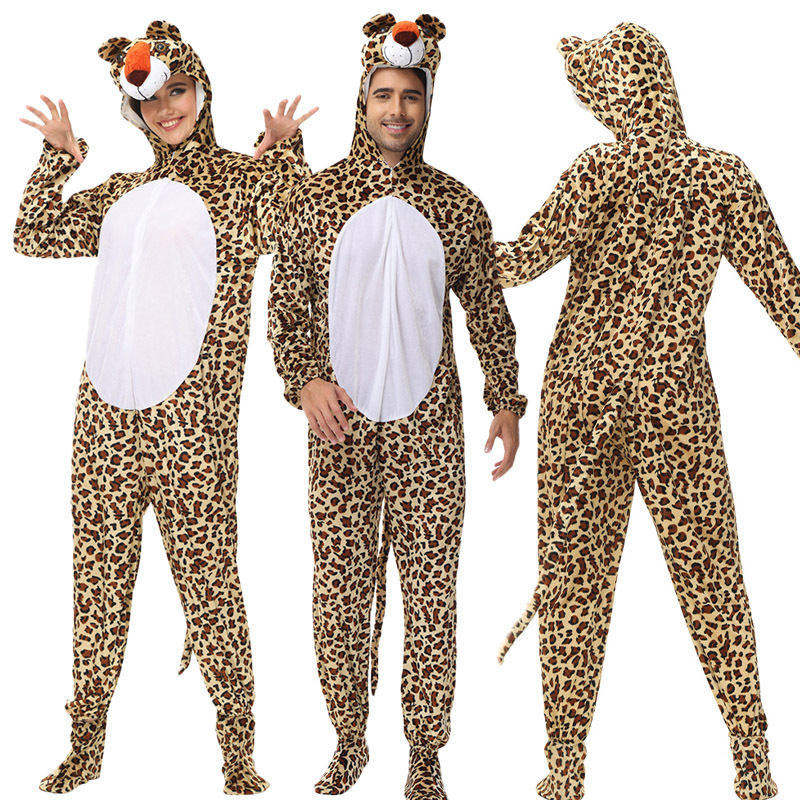 万圣节成人动物角色扮演cos金钱豹服长颈鹿老虎奶牛熊玩偶舞台服