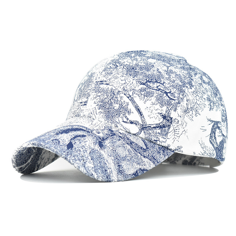 Amazon tie-dyed sombrero de estilo chino gorra de béisbol variedad de impresión gorra de béisbol versátil moda hombres y mujeres gorra