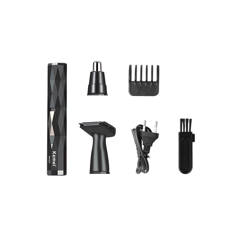 Recortadora de Vello Nasal Kemei KM-6673, Recortadora Eléctrica de Vello Nasal Compacta y Portátil para Hombre, para Recortar las Patillas, Venta al por Mayor
