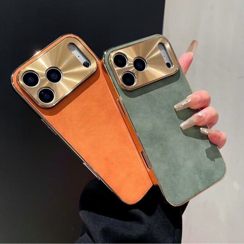 Suitable for Apple 17Promax Lambskin Phone Case Electroplated Iphone16 Anti-Fall 15 High-End Leather Protective Case Suitable for Apple 17Promax Lambskin Phone Case Electroplated Iphone16 Anti-Fall 15 High-End Leather Protective Case